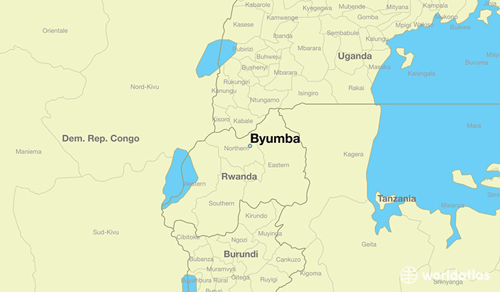 map showing the location of Byumba