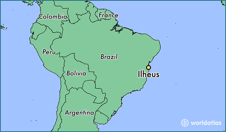 map showing the location of Ilheus
