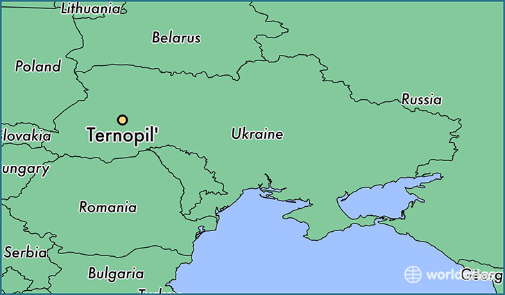 map showing the location of Ternopil'