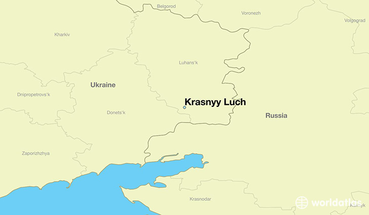map showing the location of Krasnyy Luch
