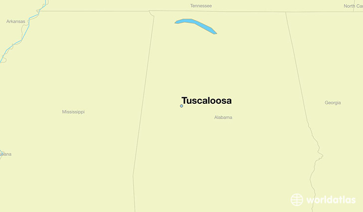 map showing the location of Tuscaloosa