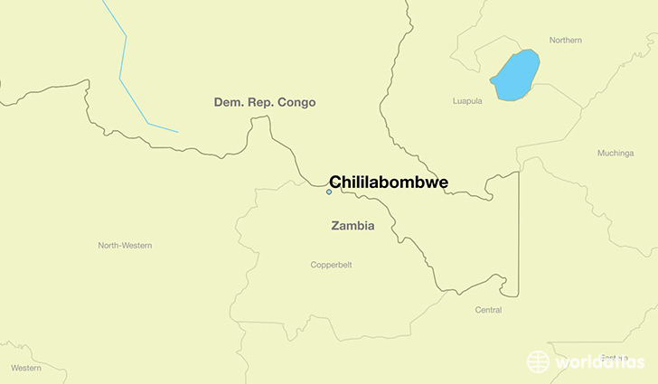 map showing the location of Chililabombwe