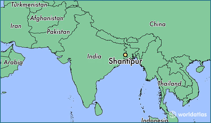 map showing the location of Shantipur