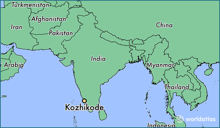 map showing the location of Kozhikode