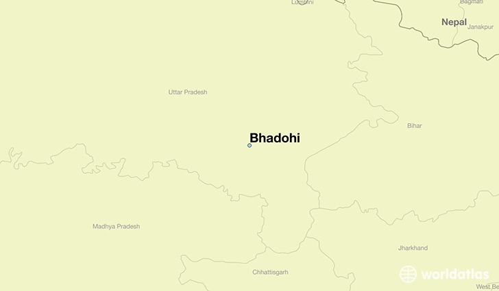 map showing the location of Bhadohi