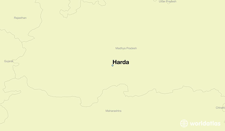 map showing the location of Harda