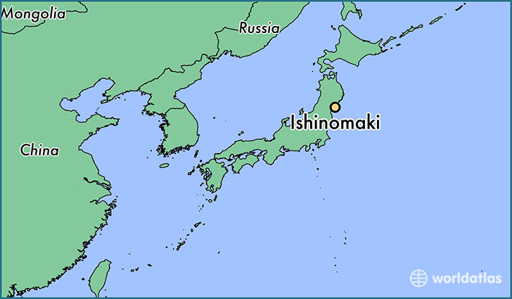 map showing the location of Ishinomaki