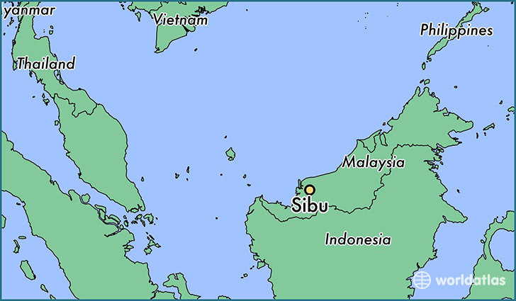 map showing the location of Sibu