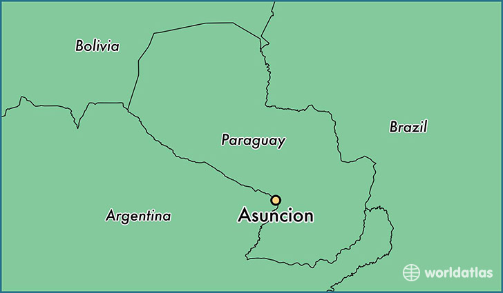 map showing the location of Asuncion