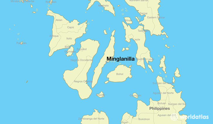 map showing the location of Minglanilla