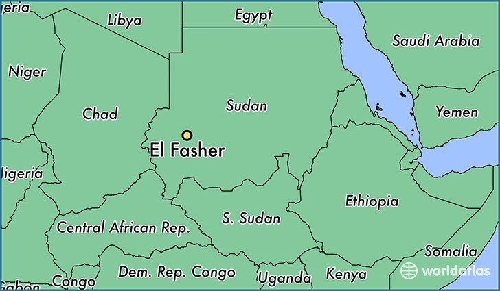 map showing the location of El Fasher