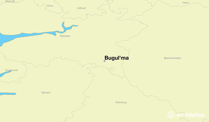 map showing the location of Bugul'ma