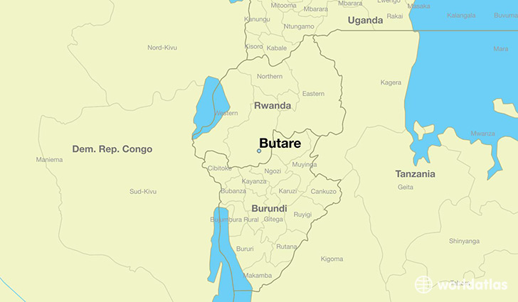 map showing the location of Butare