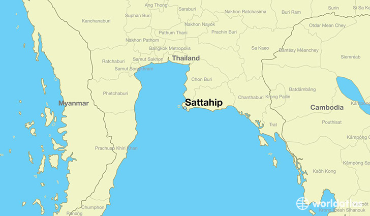 map showing the location of Sattahip