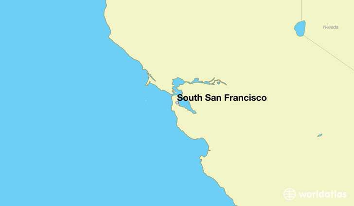 map showing the location of South San Francisco