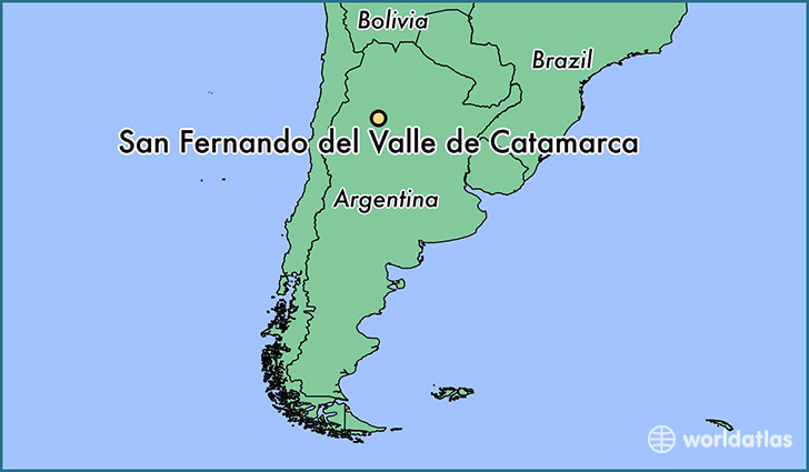 map showing the location of San Fernando del Valle de Catamarca