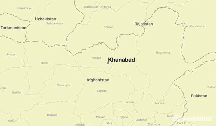 map showing the location of Khanabad
