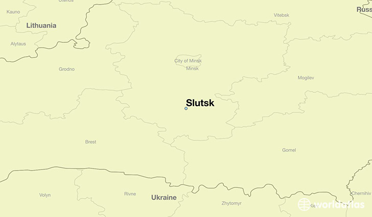 map showing the location of Slutsk