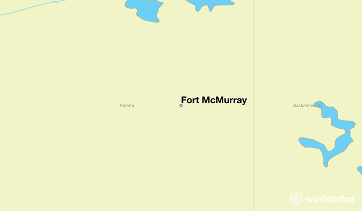 map showing the location of Fort McMurray