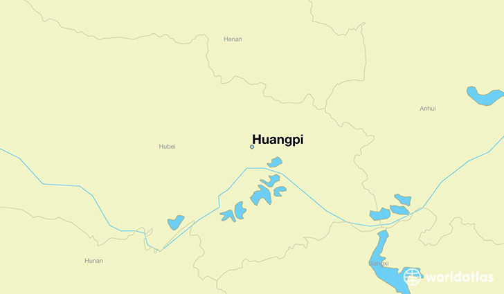 map showing the location of Huangpi