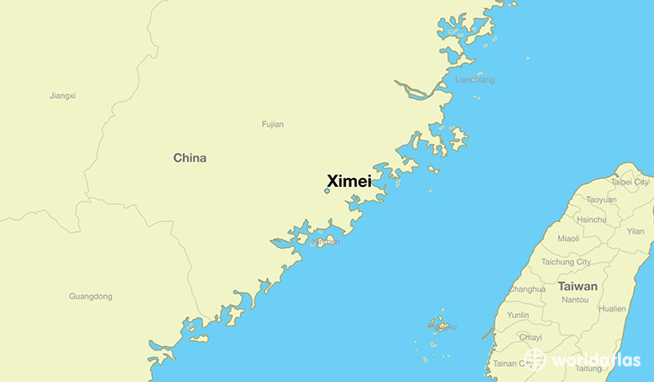 map showing the location of Ximei