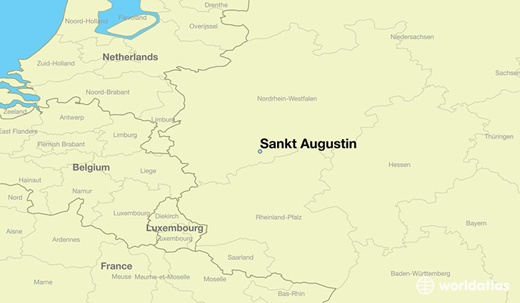 map showing the location of Sankt Augustin