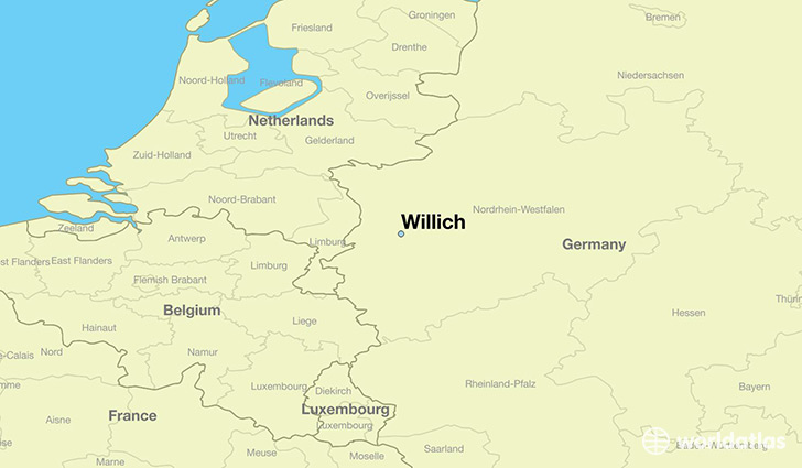 map showing the location of Willich