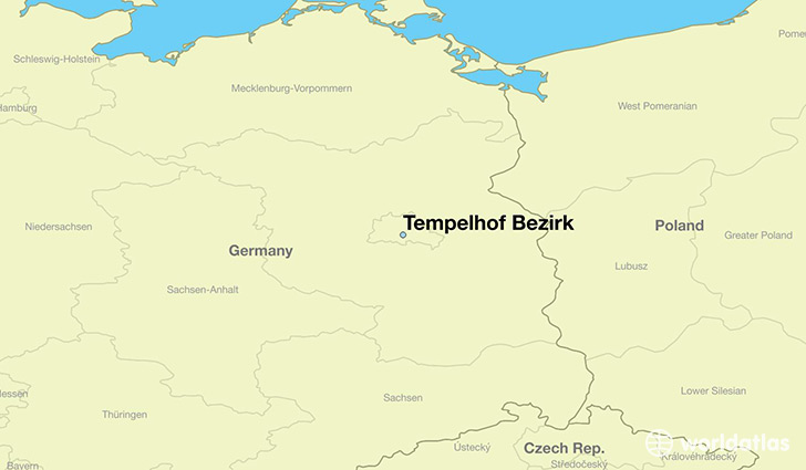 map showing the location of Tempelhof Bezirk