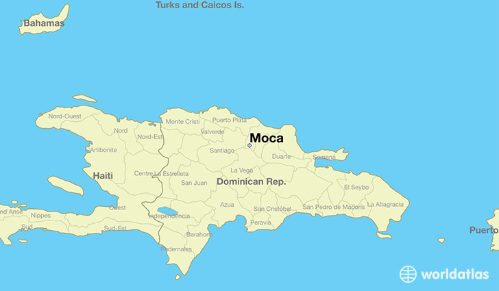 map showing the location of Moca