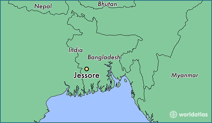 map showing the location of Jessore