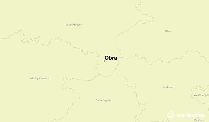 map showing the location of Obra