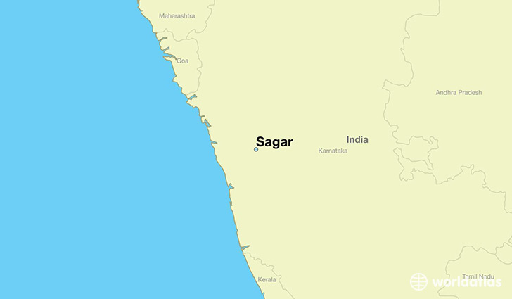map showing the location of Sagar