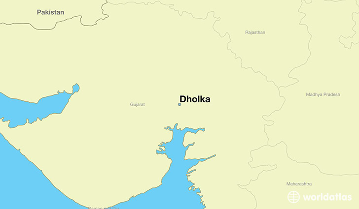 map showing the location of Dholka