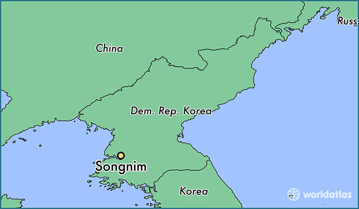 map showing the location of Songnim