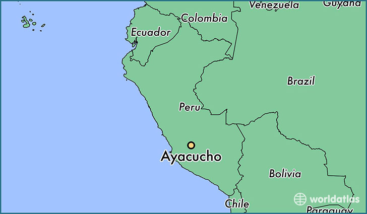 map showing the location of Ayacucho
