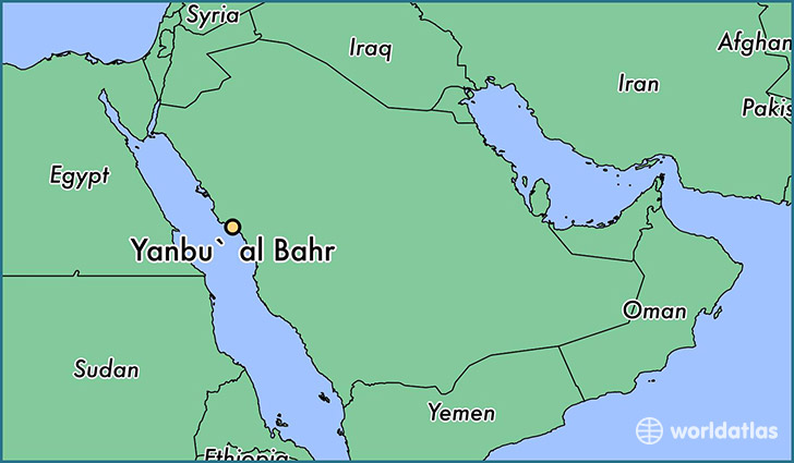 map showing the location of Yanbu` al Bahr
