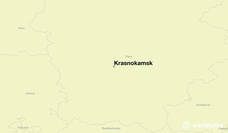 map showing the location of Krasnokamsk