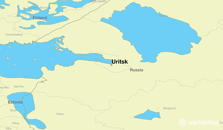 map showing the location of Uritsk