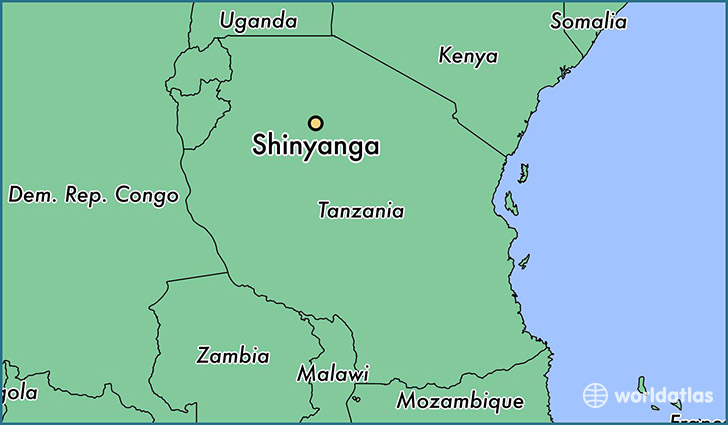map showing the location of Shinyanga