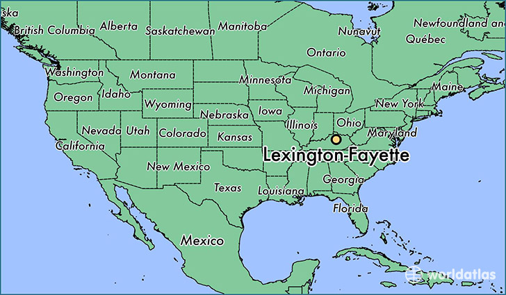 map showing the location of Lexington-Fayette