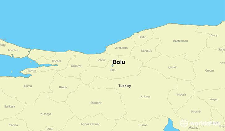 map showing the location of Bolu