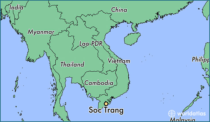 map showing the location of Soc Trang