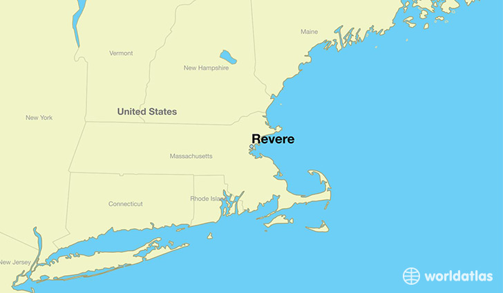 map showing the location of Revere