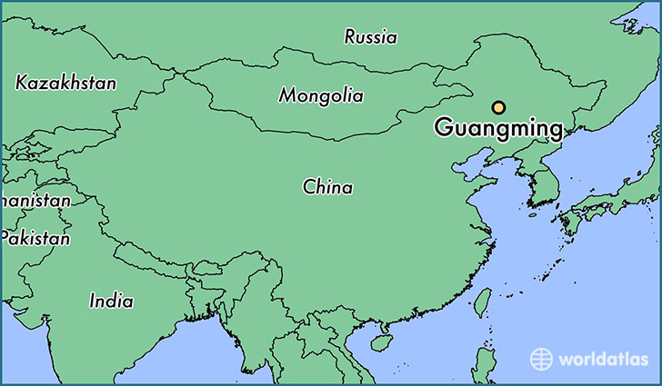 map showing the location of Guangming