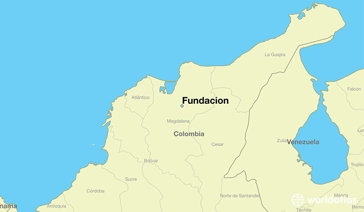 map showing the location of Fundacion