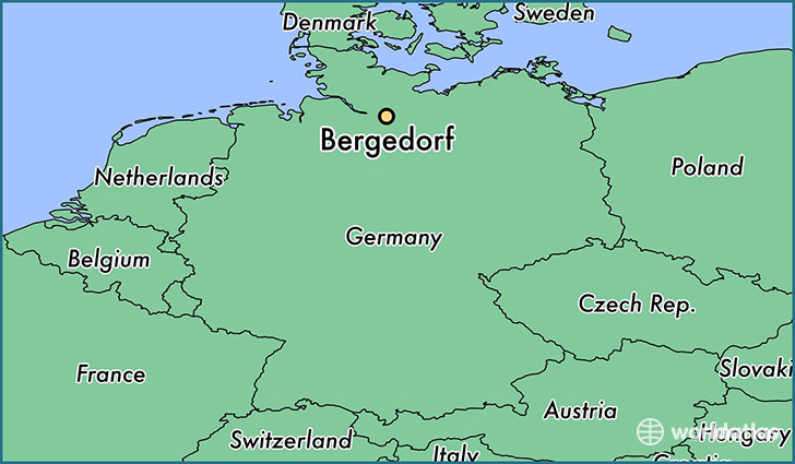 map showing the location of Bergedorf