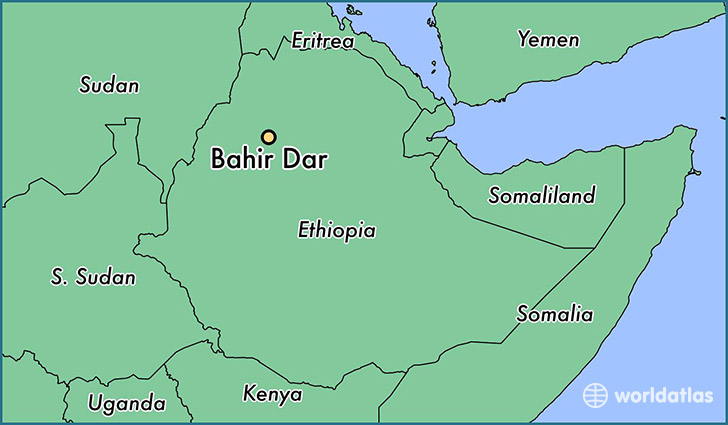 map showing the location of Bahir Dar