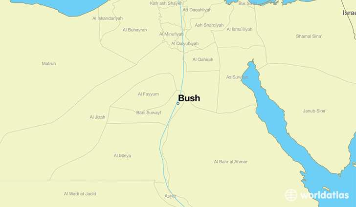 map showing the location of Bush