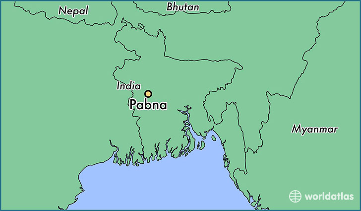 map showing the location of Pabna