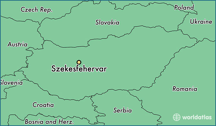 map showing the location of Szekesfehervar